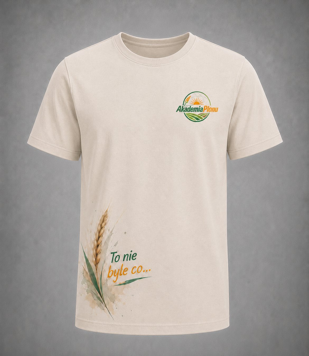T-shirt Akademia Plonu – Beżowy przód