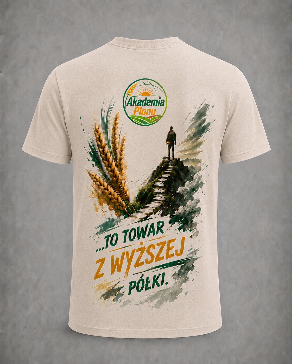 T-shirt Akademia Plonu – Beżowy tył